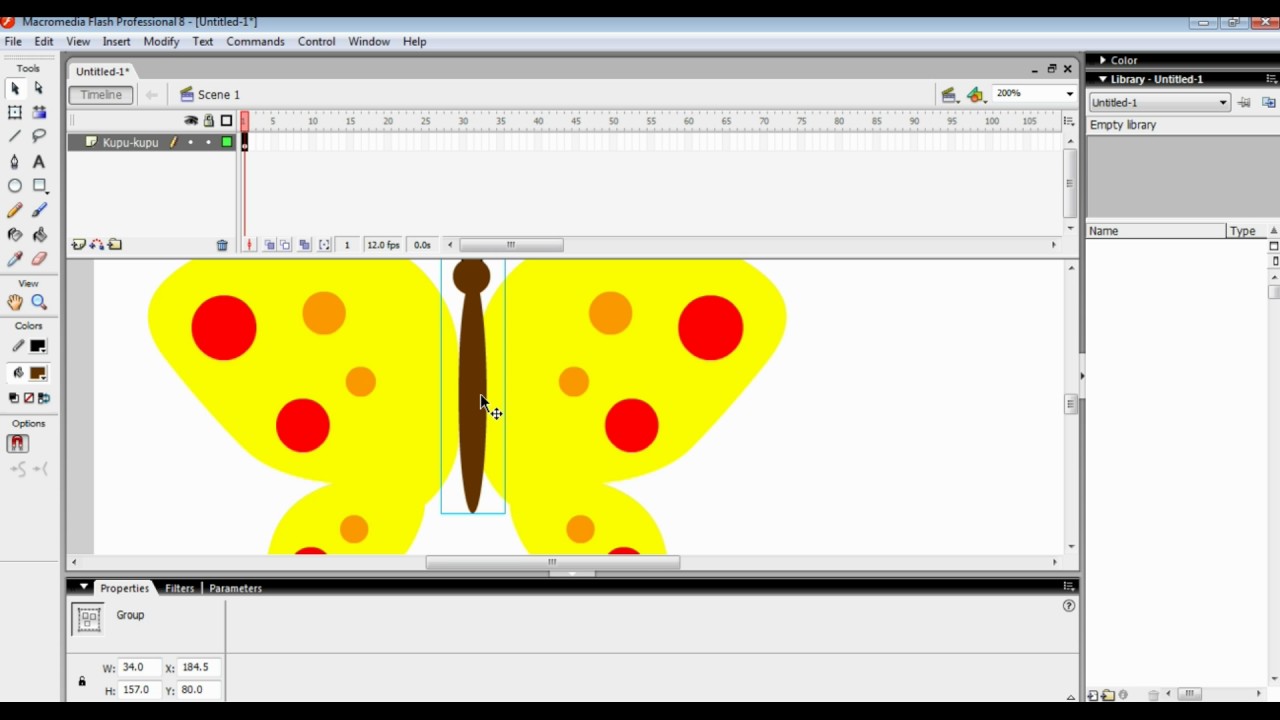  Cara  membuat  animasi  kupu kupu dengan  Macromedia  Flash  8  