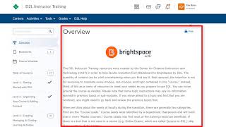 About D2L Instructor Training