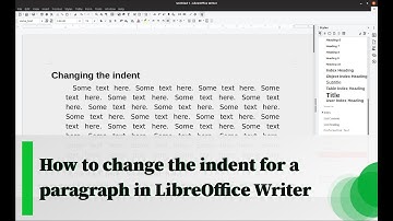 How to change the indent for a paragraph in LibreOffice Writer