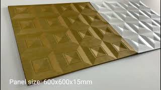 Taurus: 60x60x1cm, wall decorative material 3d leather wall panel, soundproof PU foam wall tiles.