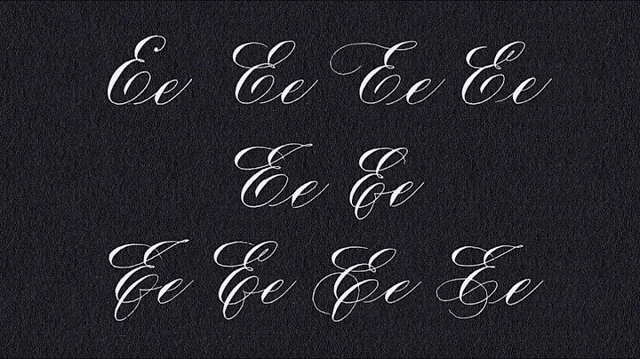 letter E in calligraphy/copperplate calligraphy