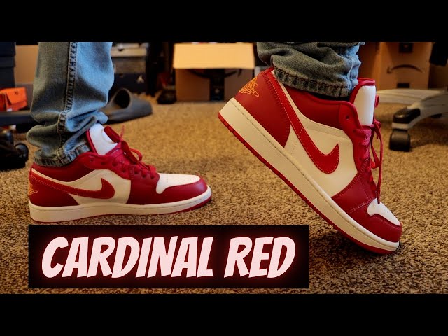 Jordan 1 Low Cardinal Red Unboxing + On Feet! - YouTube