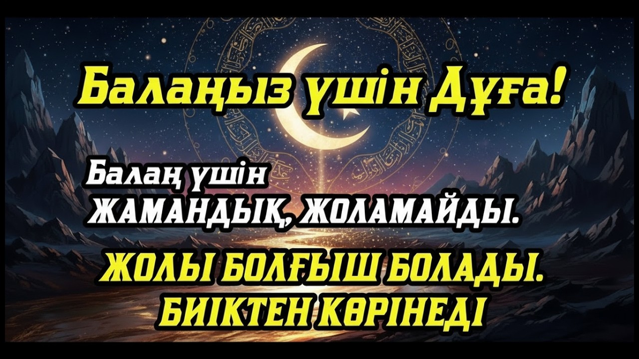 🤲☝️💯Балаңызға еш жамандық бәлекет кесір жоламайды, жетістікке жетеді