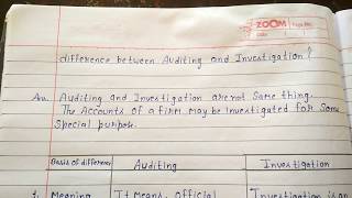 difference between auditing and investigation