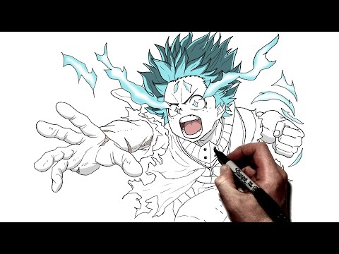How To Draw Deku 100% Full Cowl | Step By Step | My Hero Academia