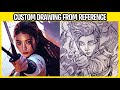 Drawing An Archer Girl - Custom Sketch From Reference - Sagittarius Art Process