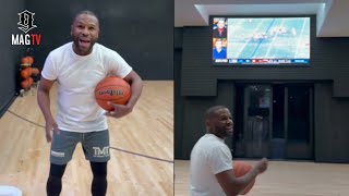 Floyd Mayweather Builds A New Full Court Indoor Basketball Gym At His Estate