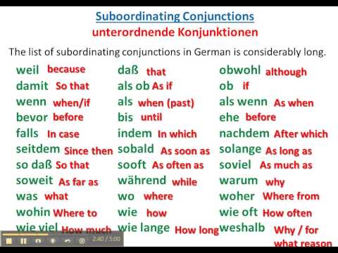 German conjunctions - www.germanforspalding.org