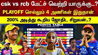Who win csk v rcb, this 4 team will go 200% playoff prediction csk rcb ipl2024 68th match ipl
