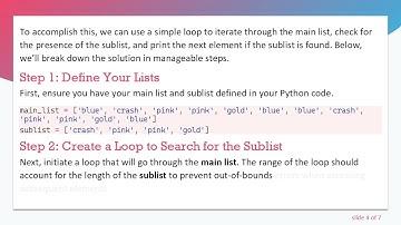 How to Find a Sublist in a List and Print the Next Element in Python