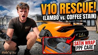Detailing a £250k Satin Orange Lamborghini Huracán Tecnica (Coffee Spill Rescue)