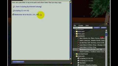 CTER Second Life Tutorial: Notecard Link