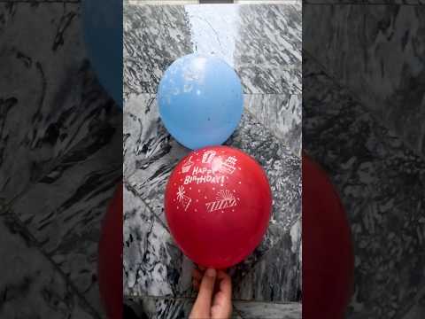 POV: Sky Blue Flower 🌸 VS Red Happy Birthday 🎉💦 | ASMR Balloon Stair Drop Test 4K
