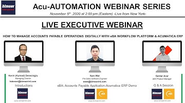 Acu-Automation Webinar Series:  How to Manage Accounts Payable Operations Digitally
