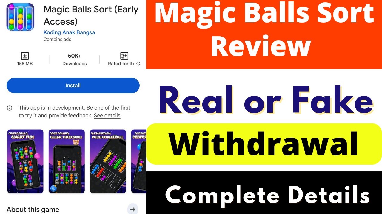 Magic Balls Sort App Real or Fake | Magic Balls Sort App Review | Magic Balls Sort App Withdrawal
