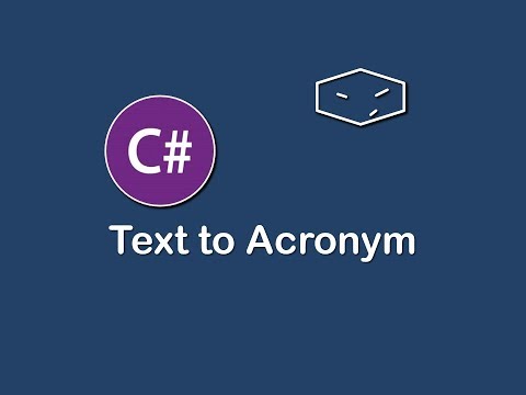 text to acronym in c#