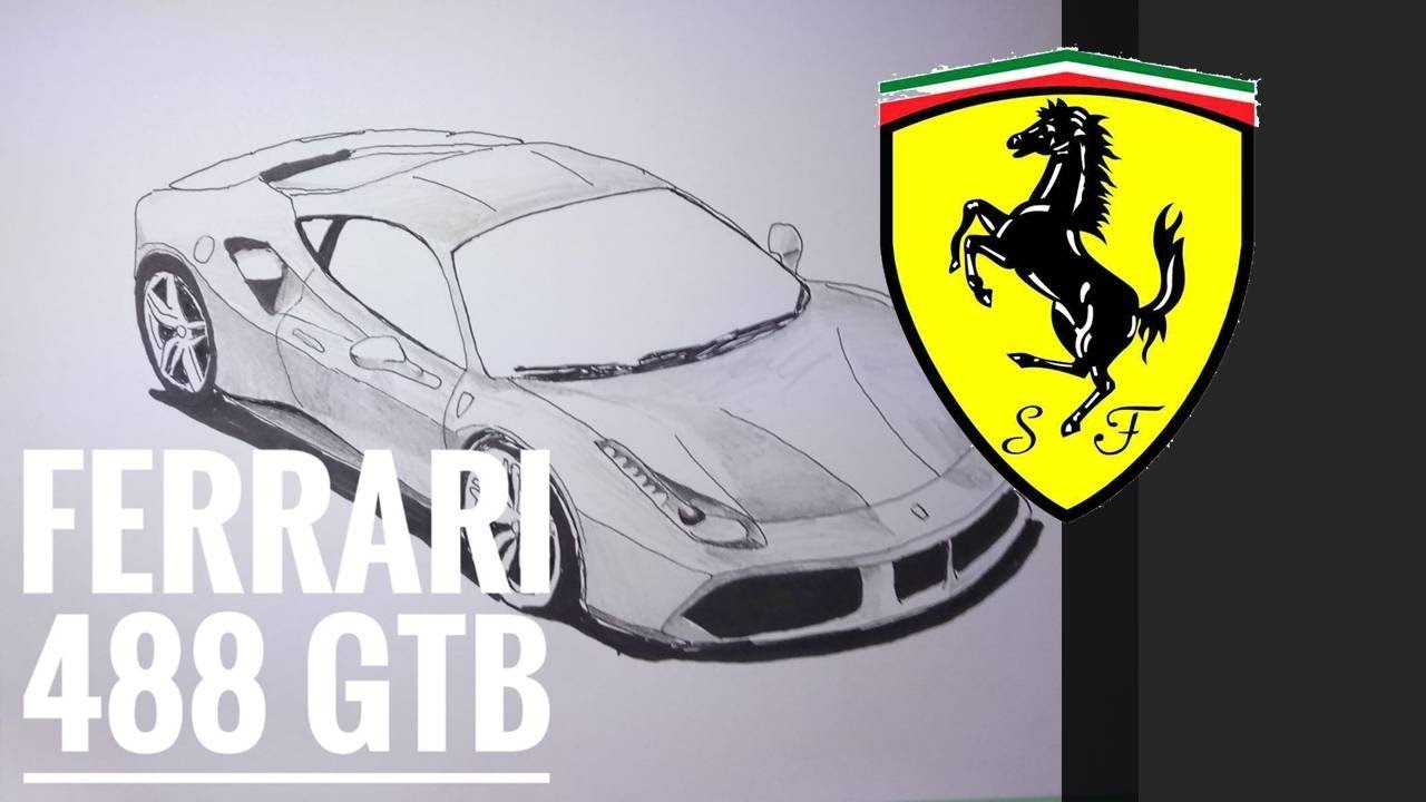How To Draw Ferrari 488 Gtb Easy Drawing Youtube