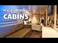 Msc euribia  cabins  inside balcony aurea  yacht club suites  staterooms