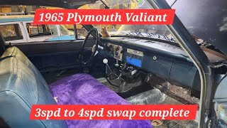 1965 Plymouth Valiant. 3spd to 4spd swap. Finishing up the final details. I'm excited!