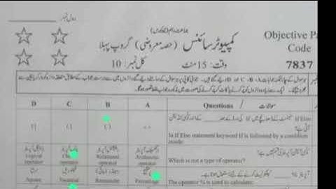 Solved Mcqs 10th computer fsd board (group 1) paper 2023