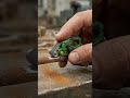 This Tiny Keychain Belt Sander Is Turning a Rusty Iron Rod into Clean Shiny Metal Like a Real Worksh