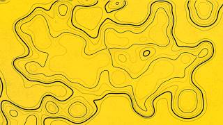 MorphField 4K - Black Topographic Lines on Yellow Background 4K (2 Hours) • No Audio