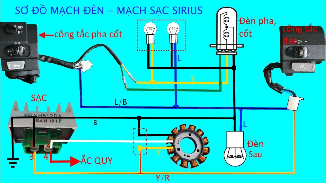 Sơ Đồ Mạch Đèn Và Mạch Sạc Yamaha Sirius - Youtube