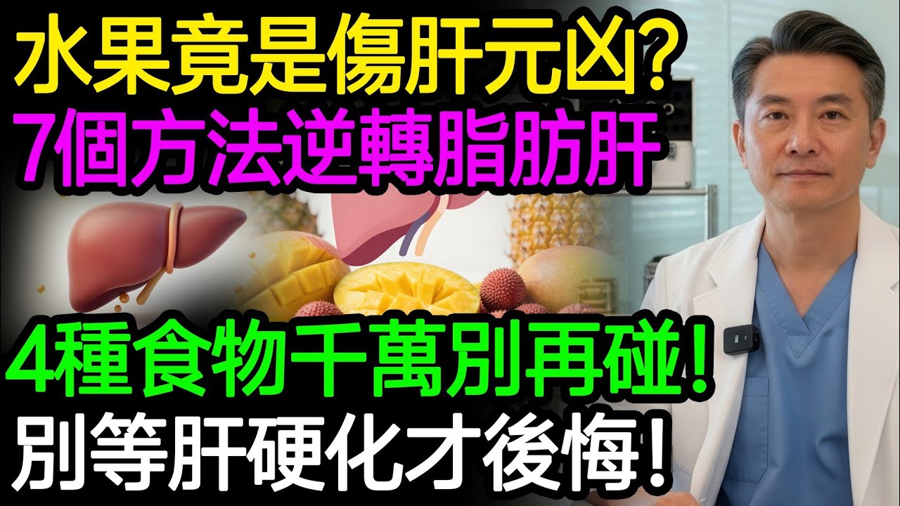 水果竟是傷肝元凶？7個方法逆轉脂肪肝，輕鬆甩肉30公斤！4種食物千萬別再碰！別等肝硬化才後悔！ #脂肪肝 #逆轉脂肪肝 #胰島素阻抗 #高果糖 #減重 #肝硬化 #代謝症候群 #保肝