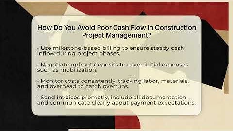 How Do You Avoid Poor Cash Flow In Construction Project Management? - Construction Jobs