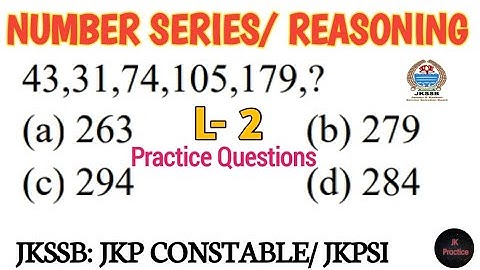 Number Series Practice Questions | Jk Police Constable | JKSSB JKP CONSTABLE #reasoningtricks