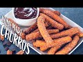 Homemade Eggless Churros with Chocolate Dipping Sauce