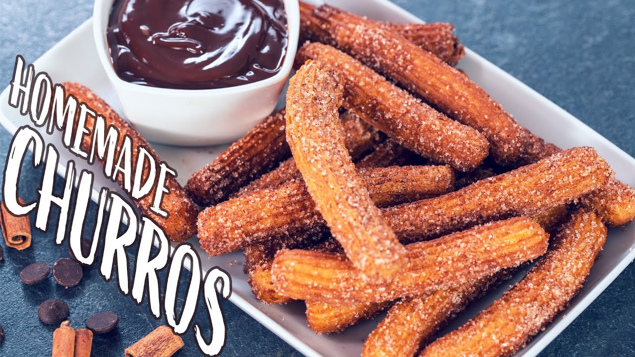 Homemade Eggless Churros with Chocolate Dipping Sauce | Home Cooking Adventure