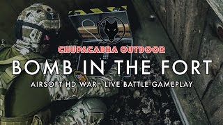BOMB IN THE FORT | Airsoft HD War - Live Battle Gameplay (ARES AM 013 Honey Badger DSG Custom)