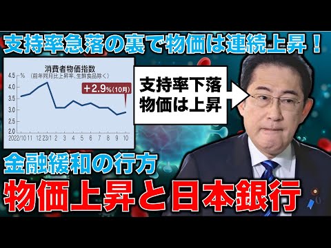 【物価地獄！】岸田内閣の支持率下がれば下がるほど物価が上昇。消費者物価指数2.9％上昇。日本銀行の大規模金融緩和修正はどうなる？安冨歩東大教授。一月万冊