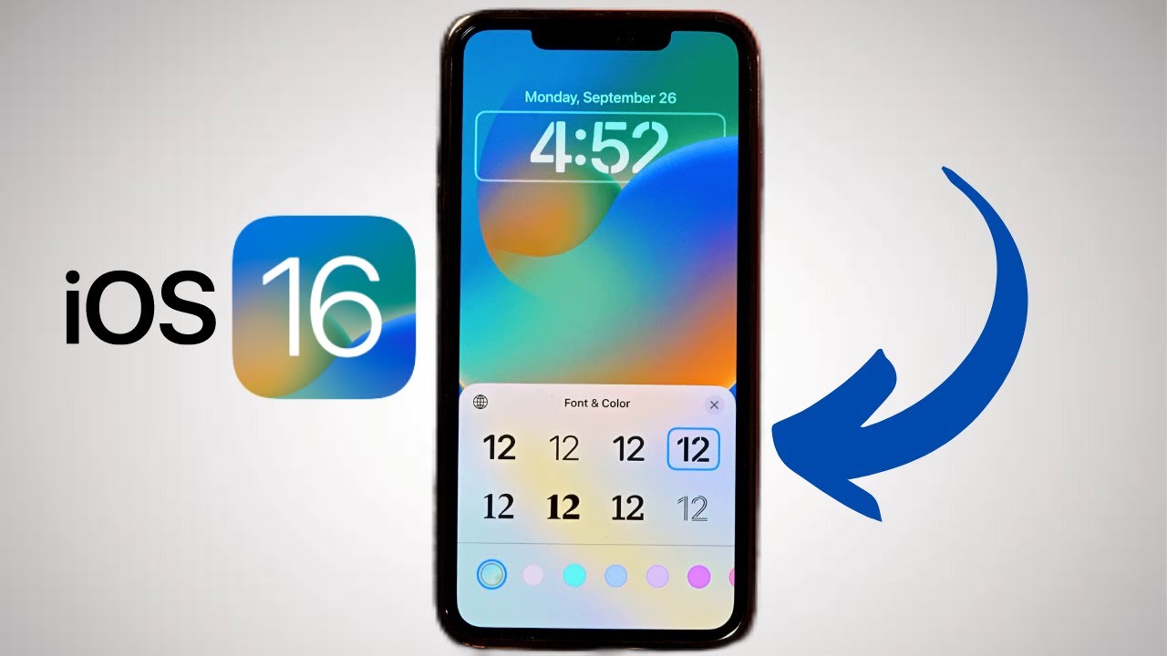 How To Change Lock Screen Clock’s Font And Colour on iOS 16 - YouTube