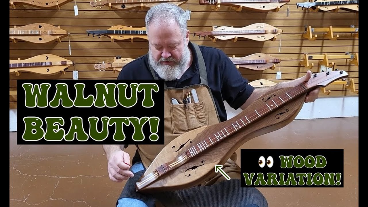 Beautiful Folkcraft® Custom Baritone Dulcimer Walnut Back Sides Top