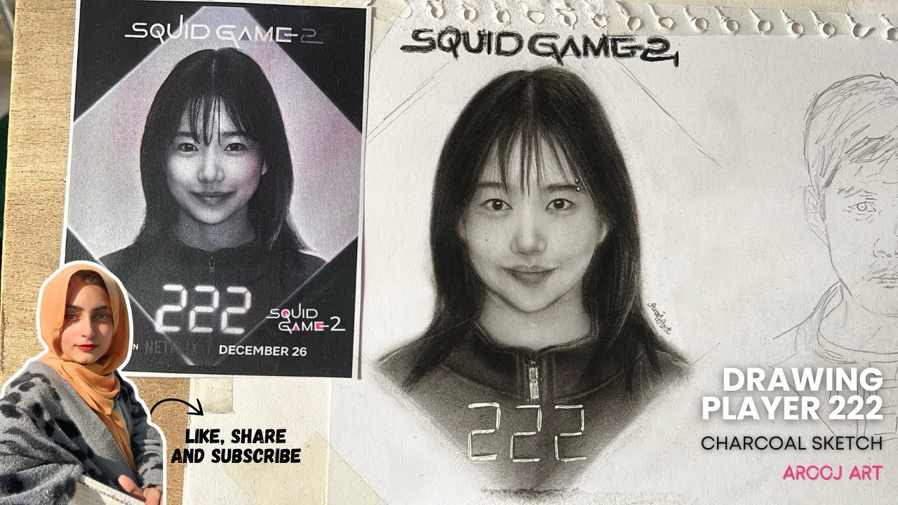 Squid Game Season 2 Player 222 Drawing| Process (오징어 게임 시즌 2, 플레이어 222 ...