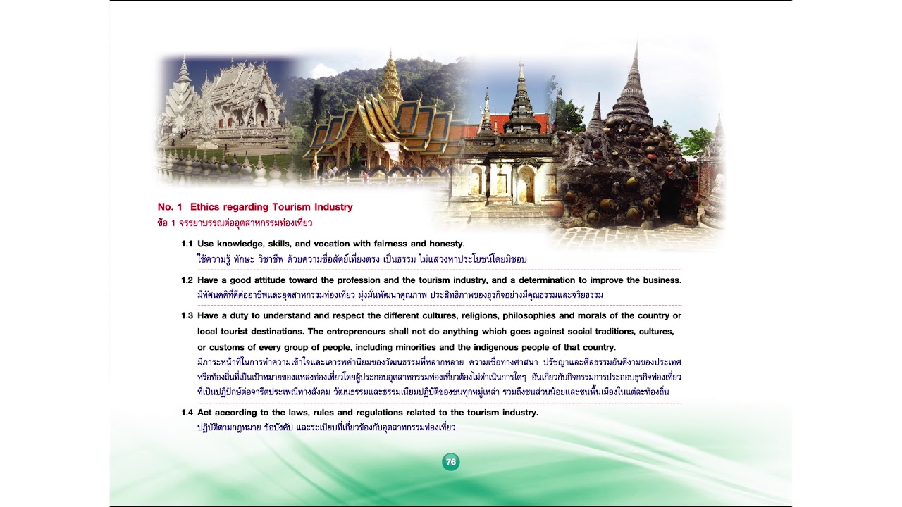 Module 3 Tourism Business : Professional Ethics of Tour Operating Business Entrepreneurs