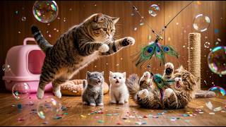 🐱💚 Relaxing Cat Video 4K: Cute Kittens Running and Playing | Soft Cat Meows screenshot 1
