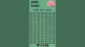 Find The Number 808 🧠 | Brain Teaser | General Knowledge #quiz #brainteasers #challenge