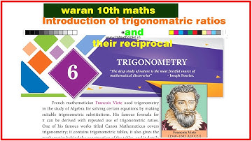 TN 10th std  Maths Exercise 6.1 Trigonomatric ratios introduction and reciprocals
