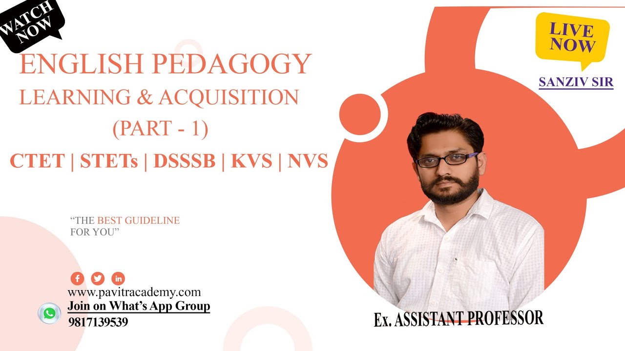 English Pedagogy for CTET-2020 | Language Acquisition & Learning | Part ...