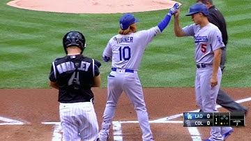 LAD@COL: Turner gives the Dodgers an early lead
