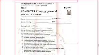 KCSE 2022 November Computer Studies Paper 1 Marking scheme screenshot 3