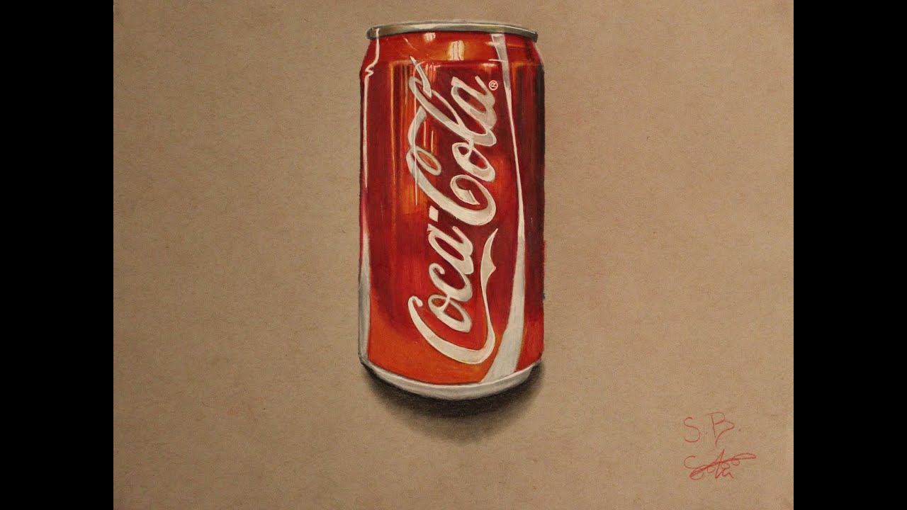 Drawing a Coca Cola can - YouTube