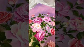  Roses tuval zerine Yal Boya  short youtube art kefet reels youtubeshort flowers