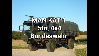 MAN KAT 1 4x4 Bundeswehr, German Army, Start, Drive and Walk Around. LKW, Army Truck, V8 Engine.