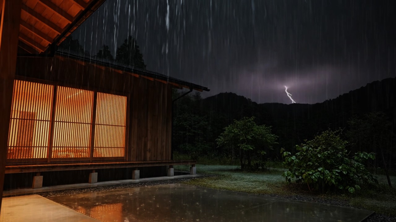 Fall Asleep in 2 Minutes: Heavy Rain on a Tin Roof & Rolling Thunder for Insomnia (1 Hour)