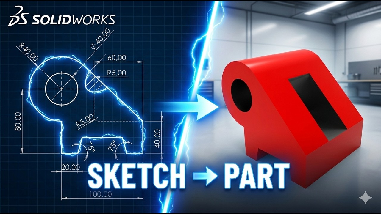 SolidWorks Challenge – Sketch to 3D Part Exercise 9
