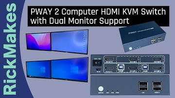 PWAY 2 Computer HDMI KVM Switch with Dual Monitor Support
